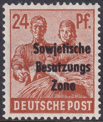 Germany 1948 Sc 10N9 var Soviet Zone MNH** overprint on gum side