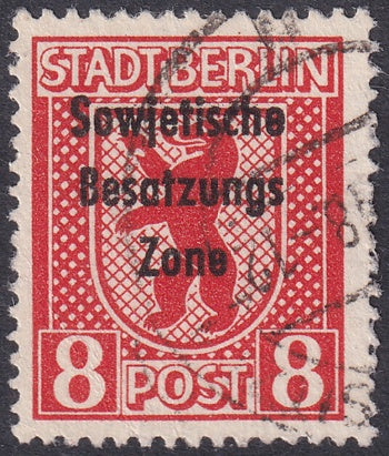 Germany 1948 Sc 10N24 var Soviet Zone used plate flaw