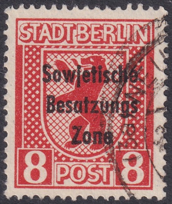 Germany 1948 Sc 10N24 var Soviet Zone used plate flaw