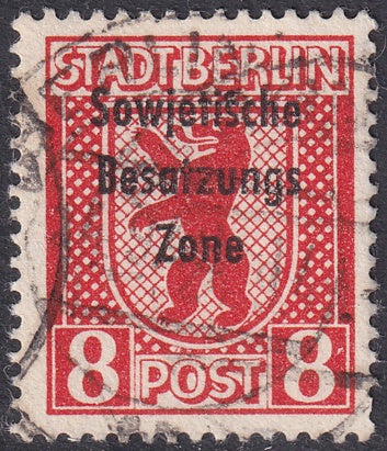 Germany 1948 Sc 10N24 var Soviet Zone used plate flaw