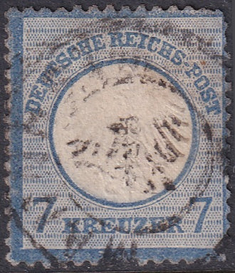 Germany 1872 Sc 10 used faulty large thins paper adhesion