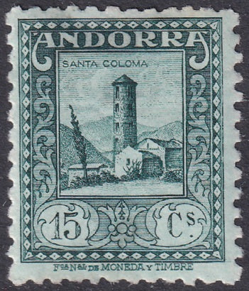 Andorra Spanish 1931 Sc 16a MH* small thin perf 11.5