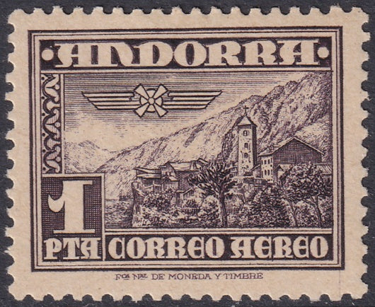 Andorra Spanish 1951 Sc C1 air post MLH*