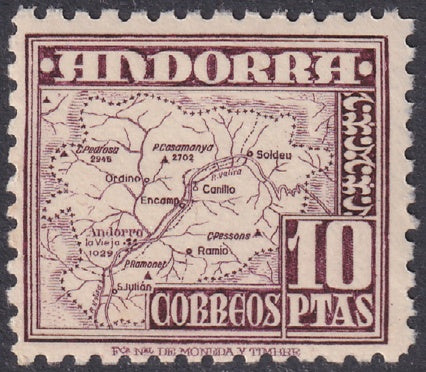 Andorra Spanish 1951 Sc 49 MNH**