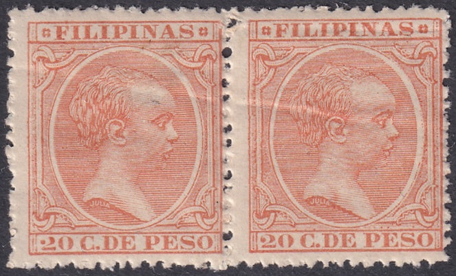 Philippines 1896 Sc 176 pair MNH** large crease