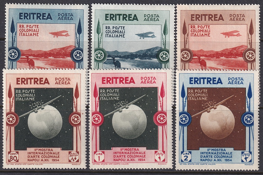 Eritrea 1934 Sc C1-6 air post set MH* some creases