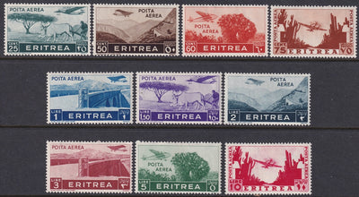 Eritrea 1936 Sc C7-16 air post set MH* some heavy hinging