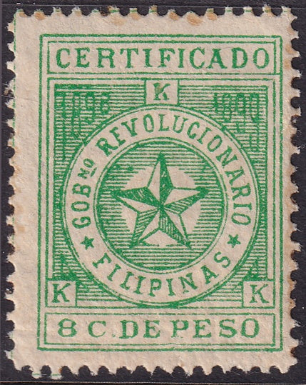 Philippines 1898 Sc YF1 revolutionary MLH* crazed gum toning spots