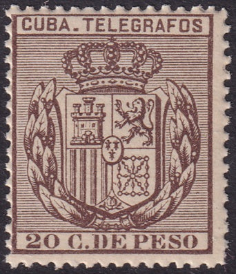 Cuba 1896 telegrafo Ed 83 telegraph MNH** streaky gum