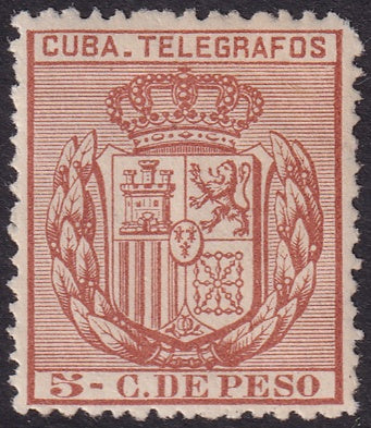 Cuba 1894 telegrafo Ed 77 telegraph MNH**