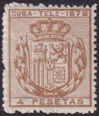 Cuba 1878 telegrafo Ed 45 telegraph MNH**