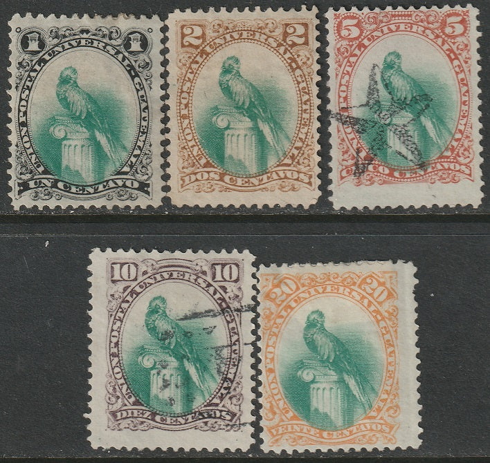 Guatemala 1881 Sc 21-25 set mixed