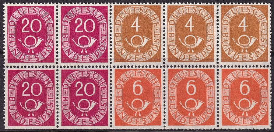 Germany 1951 Sc 671a booklet pane MNG(*)