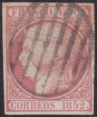 Spain 1852 Sc 12 var used "missing dot" variety