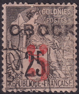 Obock 1892 Sc 26 used Obock cancel