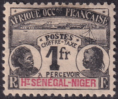 Upper Senegal & Niger 1906 Sc J7 postage due MH* disturbed gum