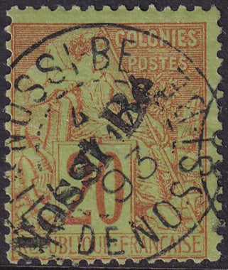 Nossi-Be 1893 Sc 30 used Nossi-Be cancel