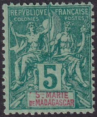 Ste-Marie de Madagascar 1894 Sc 4 MLH* gum crazing