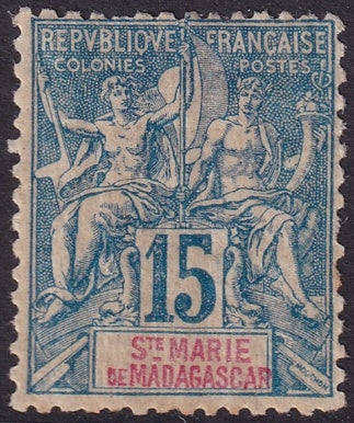 Ste-Marie de Madagascar 1894 Sc 6 MH* some perf damage