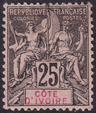 Ivory Coast 1892 Sc 10 MNG(*)