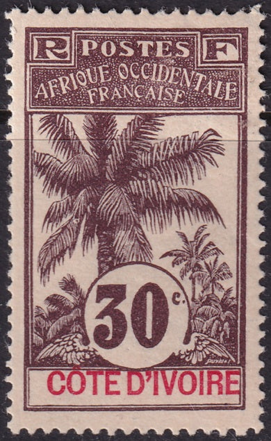 Ivory Coast 1906 Sc 28 MH* hinge thin
