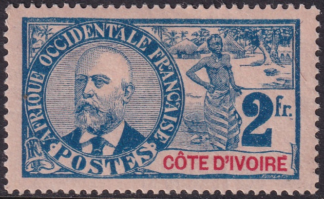 Ivory Coast 1906 Sc 35 MH* small top edge thin