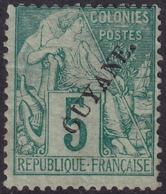 French Guiana 1892 Sc 21 MH*