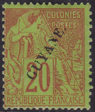 French Guiana 1892 Sc 24 MH*