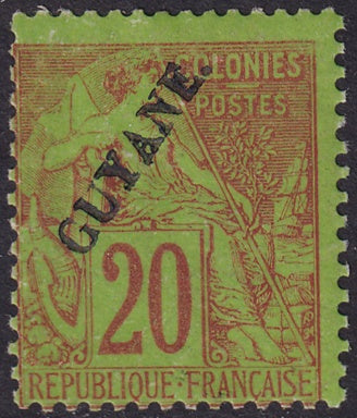 French Guiana 1892 Sc 24 MLH*