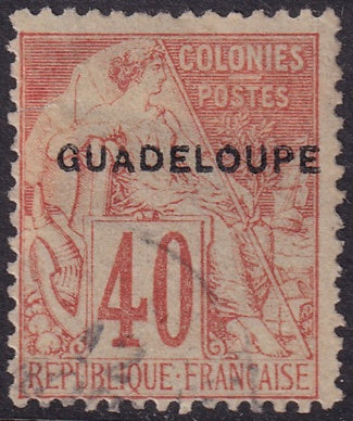 Guadeloupe 1891 Sc 24 used light cancel