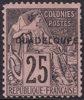 Guadeloupe 1891 Sc 21 MNG(*) damaged perfs