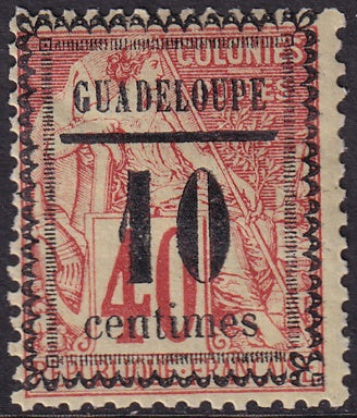 Guadeloupe 1889 Sc 7 MH* light crease