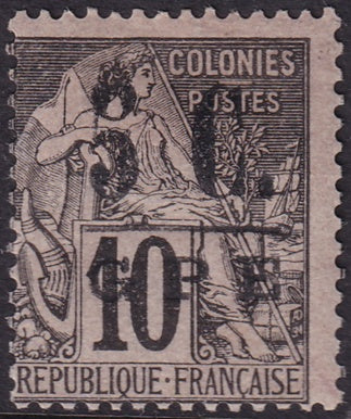 Guadeloupe 1891 Sc 10 MH* couple small thins