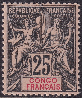 French Congo 1892 Sc 27 MNH**