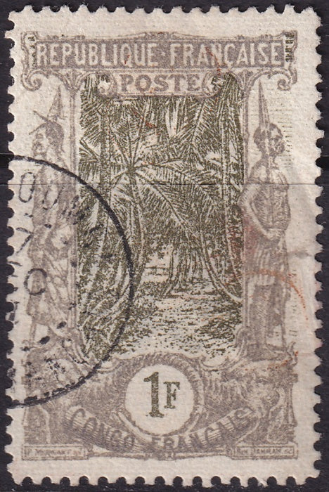 French Congo 1900 Sc 47 used small side crease