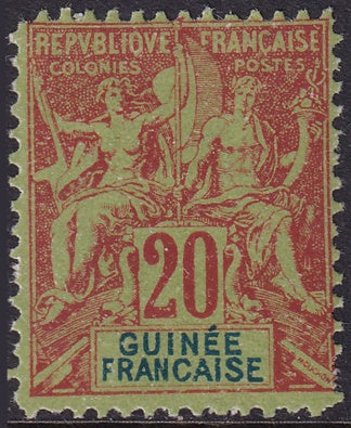 French Guinea 1892 Sc 9 MLH* some short perfs