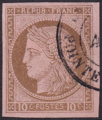 French Colonies 1876 Sc 20 used Pointe[-a-Pitre] cancel