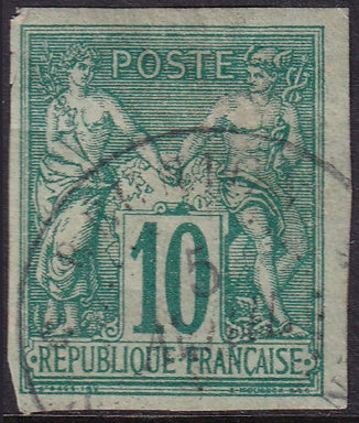 French Colonies 1877 Sc 32 used rounded corners