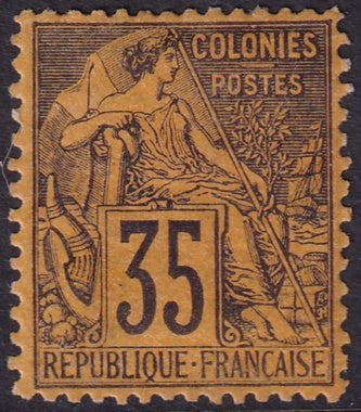 French Colonies 1881 Sc 56 MH* heavy hinge