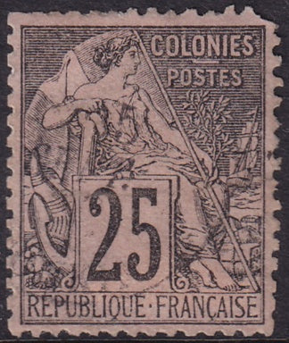 French Colonies 1886 Sc 54 MH* partial gum damaged perfs