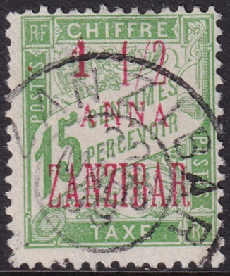 French Offices Zanzibar 1897 Sc J3 postage due used