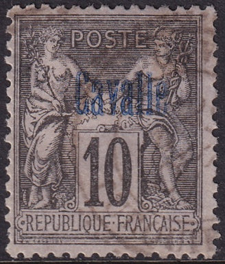 French Offices Cavalle 1893 Sc 3 used some short perfs