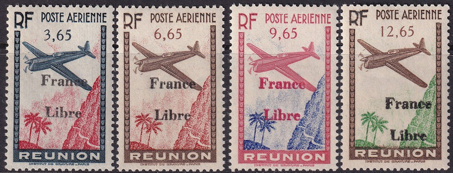 Reunion 1943 Sc C14-7 air post set MNH**