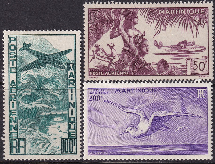 Martinique 1947 Sc C10-2 air post set MH*