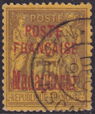 Madagascar 1895 Sc 20 used some perf damage