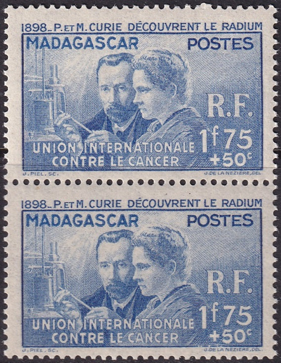 Madagascar 1938 Sc B2 pair MNH**