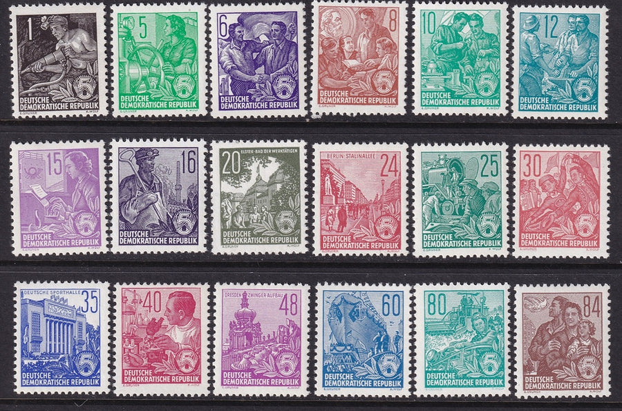 Germany DDR 1953 Sc 187-204 set MNH**