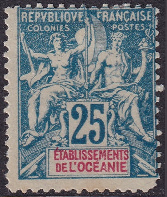 French Polynesia 1900 Sc 12 MH* rounded corner