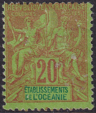 French Polynesia 1892 Sc 10 MLH*