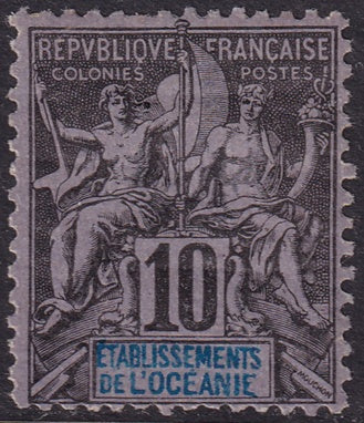 French Polynesia 1892 Sc 6 MH* cracked gum